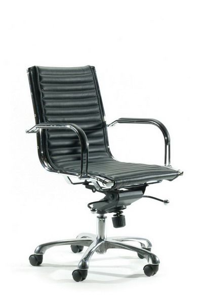 aero chair midback - white leather imags