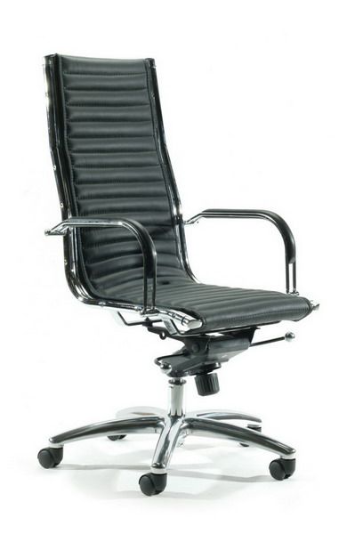 aero chair highback - black leather imags