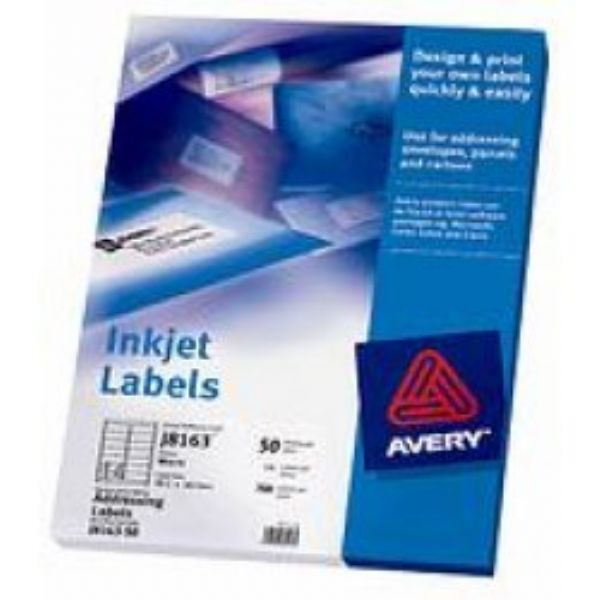 avery inkjet label j8158 50pcs 64x26.7mm imags