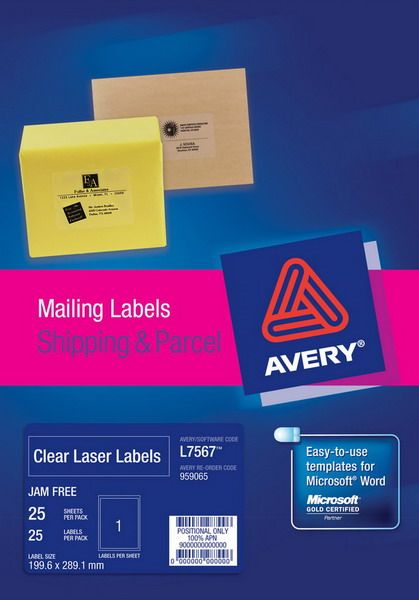 avery clear laser label l7567 25pcs imags