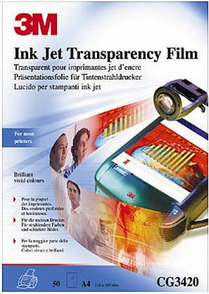 3m ohp ink jet film cg3420 universa  a4 50 sheets imags