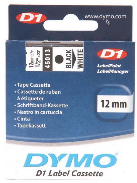 dymo label maker tapes 12mm black on white imags