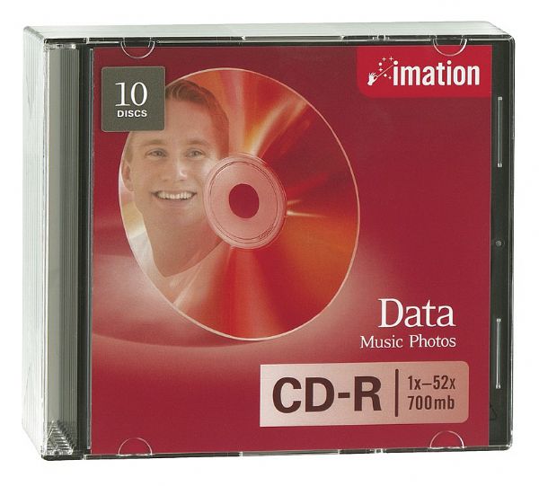 imation cd-r 52 x 700mb/80min 10pk slim jewel case imags