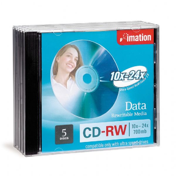 imation cd-rw 24 x 700mb/80min 5pk jewel case imags
