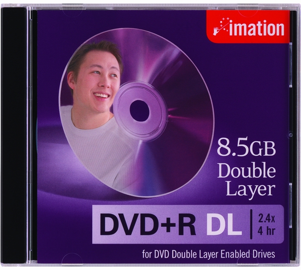 imation dvd+r double layer 2.4x8.5 gb each imags