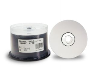 verbatim dvd-r 4.7gb 50 pk white wide 8x 1-8x dvd recording spee imags