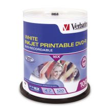 verbatim dvd-r 100pk spindle white inkjet printable 4.7gb 16x imags