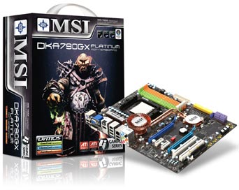 msi amd platinum 790gx am2+ atx  4 x ddr2 dimms 1066oc imags