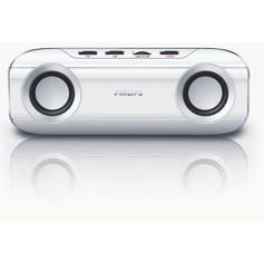 philips portable speaker system white 2x3w (6w) dynamic bass boost imags